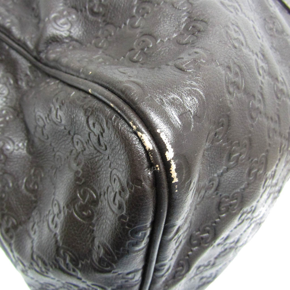 GUCCI Authentic Brown Leather Boston Bag - Picture 7 of 15